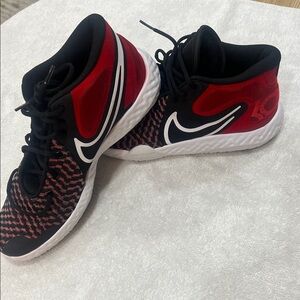 Nike Red, Black & White Basketball Sneakers